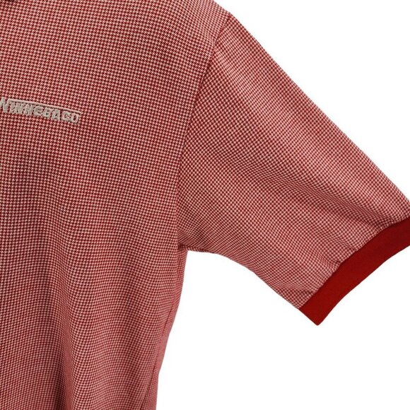 Vintage Sea Palms by Hartwell Winnebago Houndstooth Red Polo Shirt Mens Large - Picture 3 of 7